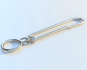 3D Render of a Sleek Silver Key Chain Illustration