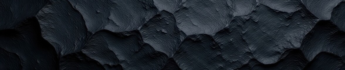 Fototapeta premium Deep black rolled ink, rough textured surface, intense, dark, rolled ink