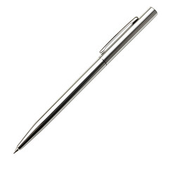 A sleek silver pen isolated on white