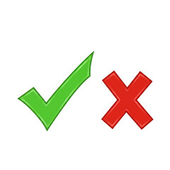 Obraz premium PNG, tick and cross signs, 3d, red and green