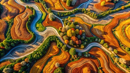 Fototapeta premium Aerial View Abstract Organic Repeating Motif Illustration - High-Resolution Stock Photo
