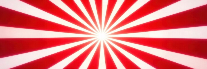 Abstract red & white striped sunburst, radiating energy , poster, geometric, texture
