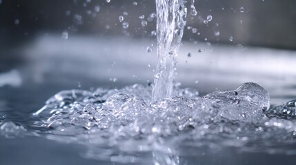 Liquid cascade, A refreshing stream of pristine water creating dynamic patterns