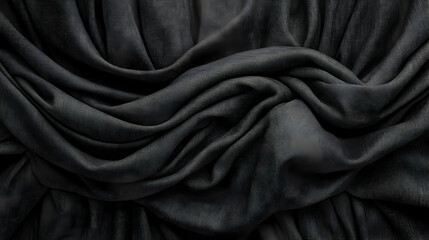 Obraz premium Dramatic Black Fabric Drape Illustration: A Textured Background Image
