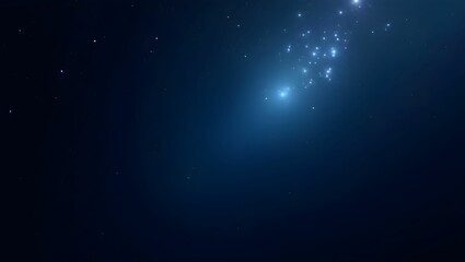 Electric Ultramarine to Charcoal Black Cosmic Gradient with Pulsating Starlight – High-Resolution Stock Background