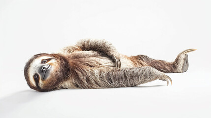 Obraz premium Sloth on an isolated white background, object focused, png, stock image, hd quality