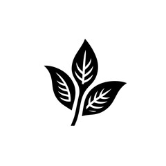 Leaf logo black and white