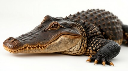 Obraz premium Close-Up of a Majestic Alligator with Detailed Scales