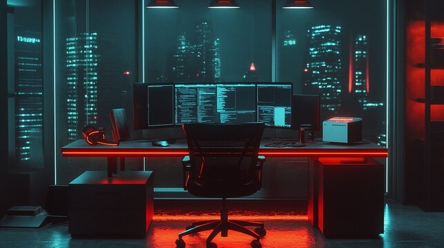 Sleek black headphones in a modern charcoal gray workspace deliver exceptional sound quality and style