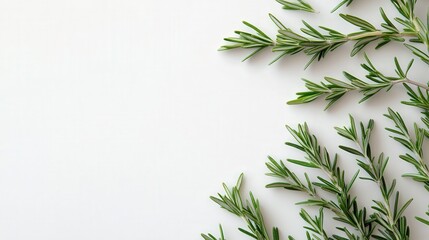 Obraz premium rosemary with vibrant green leaves, delicately arranged to showcase their aromatic beauty
