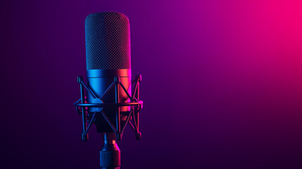 USB microphone with a playful pink and purple gradient, offering innovative technology wrapped in vibrant style.