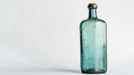 antique glass bottle on an isolated white background, object focused, png, stock image, hd quality