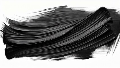 black paint brush stroke illustration design black marker paint texture isolated on white background