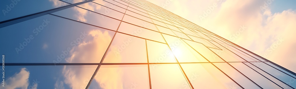 Poster skyward view of bridge cables against a bright sunset, capturing the beauty of architecture and natu