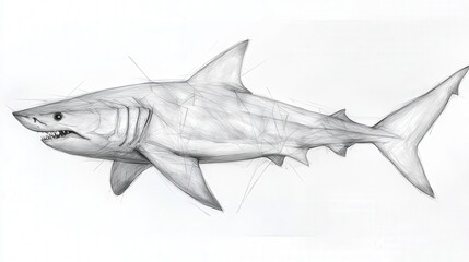 Naklejka premium shark fish in its aquatic habitat, showcasing its impressive size and detailed anatomy