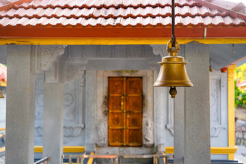 old bronze bell in indian temple
