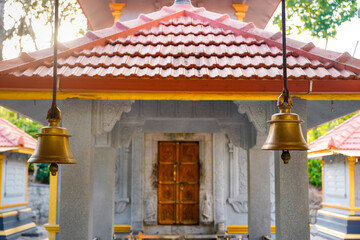 old bronze bell in indian temple