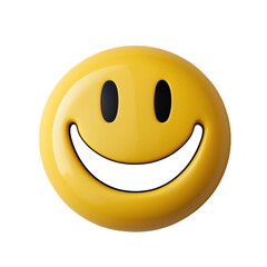 Fototapeta premium High-Quality Digital Smiley Face with a Glossy Finish Isolated on Transparent Background.