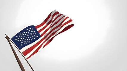 Dynamic Illustration of the Juneteenth Flag Waving Proudly, Symbolic Juneteenth Flag Representing Freedom and Unity, Modern Artistic Depiction of the Juneteenth Emancipation Flag