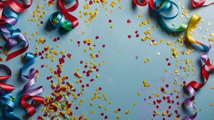 Cascade of multicolored confetti.