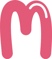 alphabet font letter with pink color