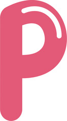 alphabet font letter with pink color