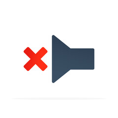 sound off sound sign icon, colored flat vector. modern and minimalist design