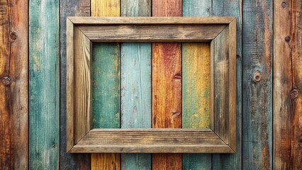 Aged Wood Frame Minimalist Illustration Stock Photo