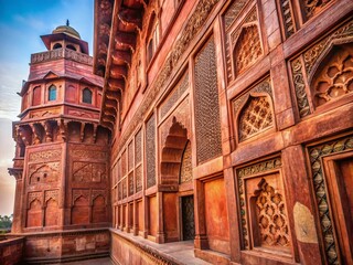 Agra Red Fort Intricate Carving Macro Photography - Architectural Detail India