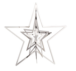 Silver Star Party Decoration cut out isolated transparent background