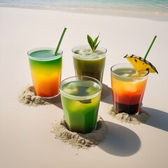 Juice on the sea sand