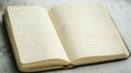 Obraz premium open diary page, focusing on its organized lines and personal notes
