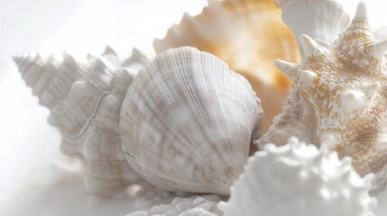shell and clam in a detailed close-up, capturing their natural textures and the charm of these sea invertebrates
