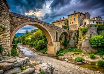 Ancient Roman Bridge, Vaison-la-Romaine, France: A Documentary Photograph