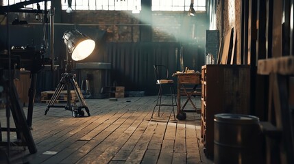 Fototapeta premium Photography studio with professional lighting setup