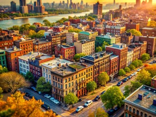Antique Aerial View of New York City, 1870s - Historic Cityscape Panorama