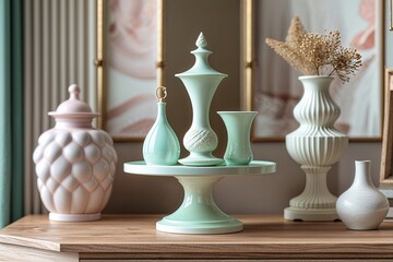 Stylish 3D Ceramic Display Stand in Pastel Colors for Inviting Home Decor
