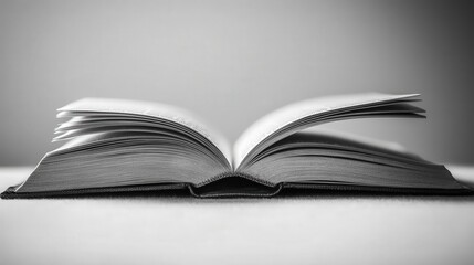 Obraz premium open book with clearly visible pages, capturing the essence of reading and publication in a clean