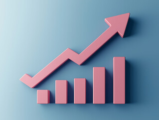 Growth Chart with an Upward Arrow Symbolizing Progress
