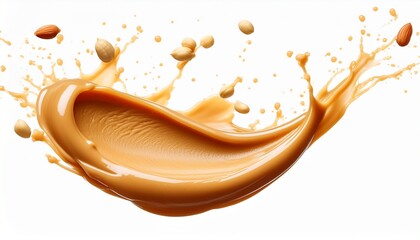 splash peanut butter isolated on transparent background