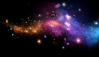 colorful sparkling particle effect isolated