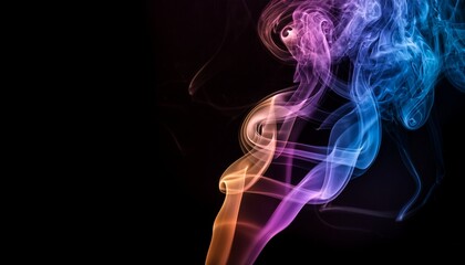 Obraz premium colorful smoke on a black background closeup