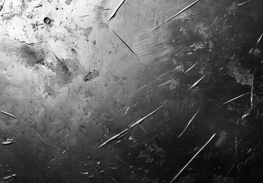 Textured Aged Metallic Surface with Scratches and Scuffs Perfect for Backgrounds in Industrial or Abstract Designs and Artistic Projects