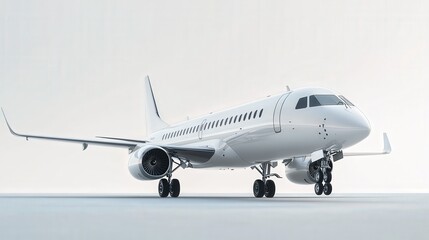 Fototapeta premium modern commercial airplane making a smooth landing, with clear details