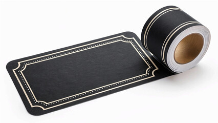 Blank black paper sticker label isolated,object, symbol, signs, empty, glued, page