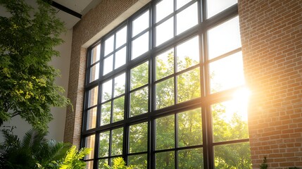 A stylish industrial loft building featuring large black elements and modern design.