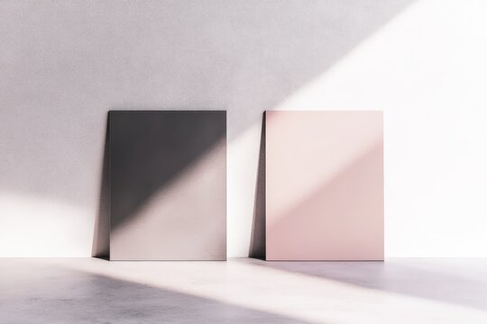 Minimal Romantic Poster Mockup in Pink and Gray