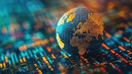 A global market analyst discussing investment opportunities in emerging markets, Global Markets, Expansive and growthoriented