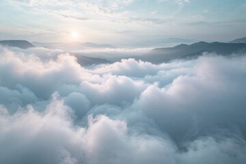 Fototapeta premium Dreamy White Fog and Hazy Cloud Background Design for Ethereal Aesthetics