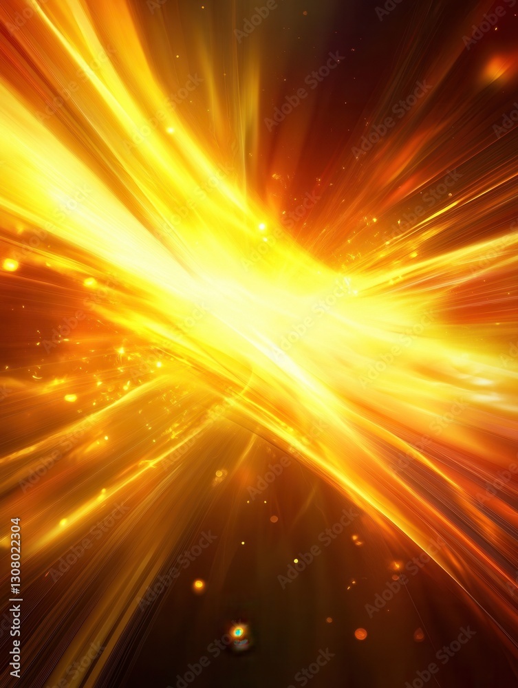 Leinwandbilder Vibrant bursts of yellow and orange light create an abstract celebration of joy with dynamic splashes and glowing effects Generative AI